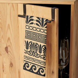 Grekiska Fret, Medelhavet Mönster, Brown Kökshandduk