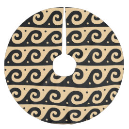 Grekiska Fret, Medelhavsvågorna Mönster, Brown Julgransmatta Borstad Polyester