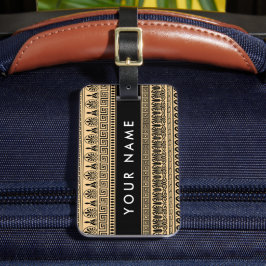 Grekiska Fret, Mixed Meander Nyckel, Brown, ditt n Bagagebricka