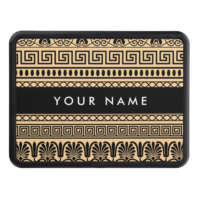 Grekiska Fret, Mixed Meander Nyckel, Brown, ditt n Dragkroksskydd (Framsidan)