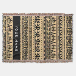 Grekiska Fret, Mixed Meander Nyckel, Brown, ditt n Filt