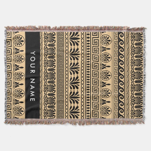 Grekiska Fret, Mixed Meander Nyckel, Brown, ditt n Filt (Framsidan)