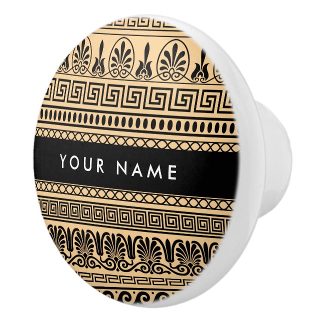 Grekiska Fret, Mixed Meander Nyckel, Brown, ditt n Knopp (Höger)