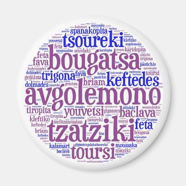 Grekiska Fridge Magnet (Round) (Framsidan)