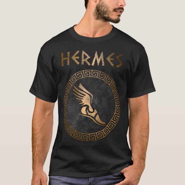 Grekiska Gud Hermes gud för resor och välstånd T Shirt (Framsida)