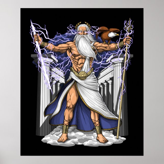 Grekiska Gud Zeus Poster (Framsidan)