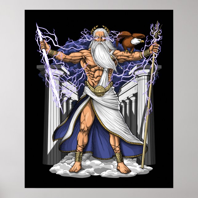 Grekiska Gud Zeus Poster (Framsidan)