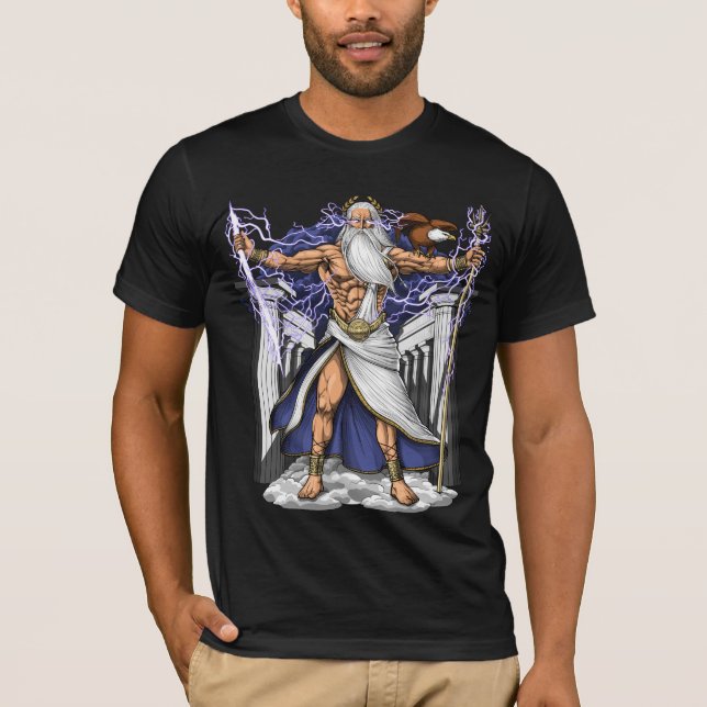 Grekiska Gud Zeus T Shirt (Framsida)