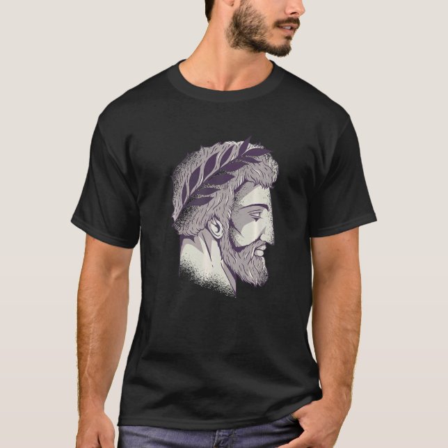 Grekiska gudarnas berget Olympus Roman Gud T Shirt (Framsida)