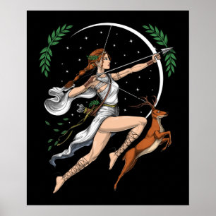 Grekiska guddess Artemis Poster