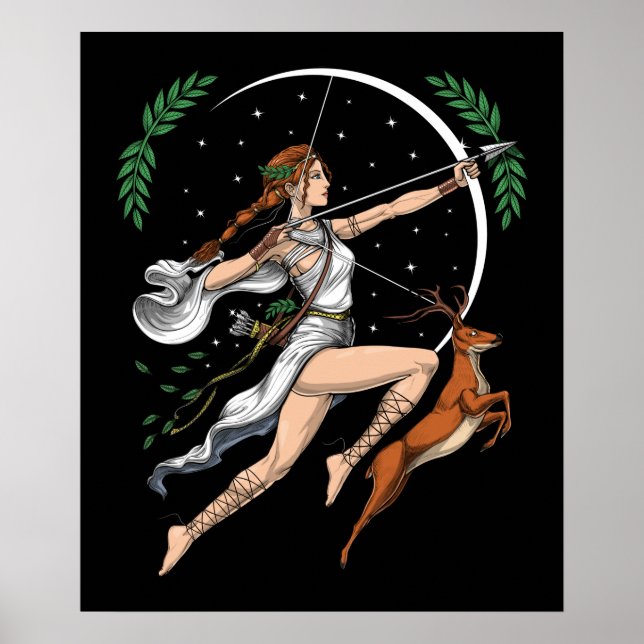 Grekiska guddess Artemis Poster (Framsidan)
