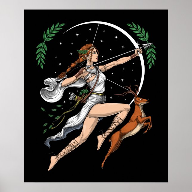 Grekiska guddess Artemis Poster (Framsidan)