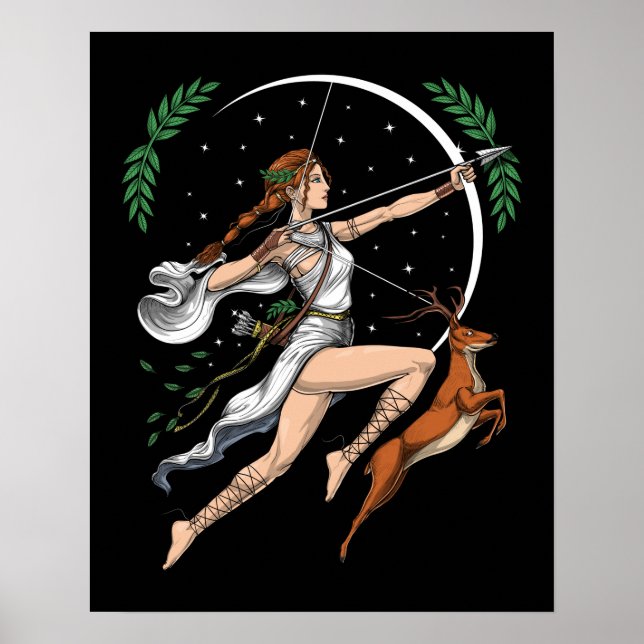 Grekiska guddess Artemis Poster (Framsidan)