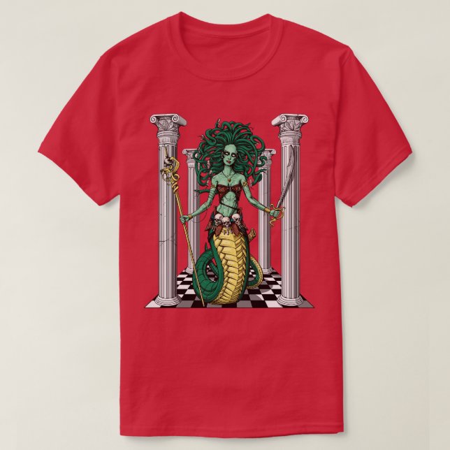 Grekiska guddess Medusa Gorgon T Shirt (Design framsida)