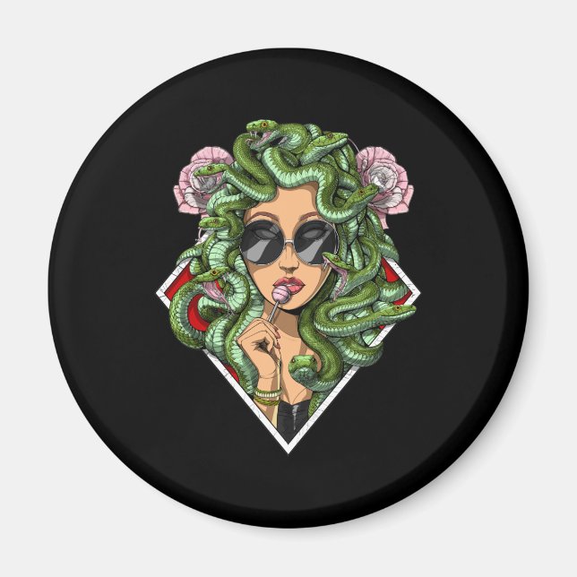 Grekiska guddess Medusa Magnet (Framsidan)