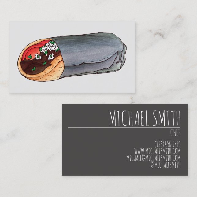 Grekiska Gyro Mediterranean Food Middag Restaurant Visitkort (Fram/baksida)