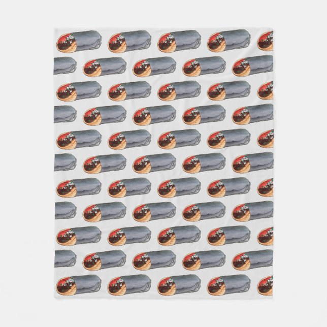 Grekiska Gyro Pita Kött Sandwich Mediterranean Foo Fleecefilt (Framsidan)