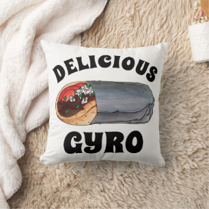 Grekiska Gyro Pita Kött Sandwich Mediterranean Foo Kudde