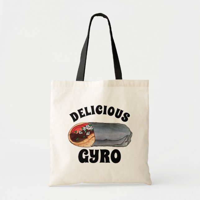 Grekiska Gyro Pita Kött Sandwich Mediterranean Foo Tygkasse (Framsidan)