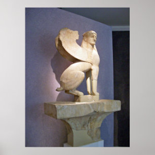 Grekiska Helig Grind Marble Sphinx poster