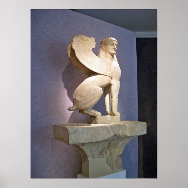 Grekiska Helig Grind Marble Sphinx poster (Framsidan)