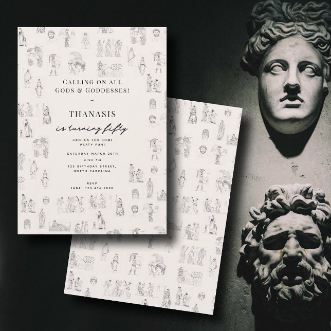 Grekiska historiens födelsedag i antikens Grekland Inbjudningar (Ancient Greece Classical Greek History Birthday Invitation)