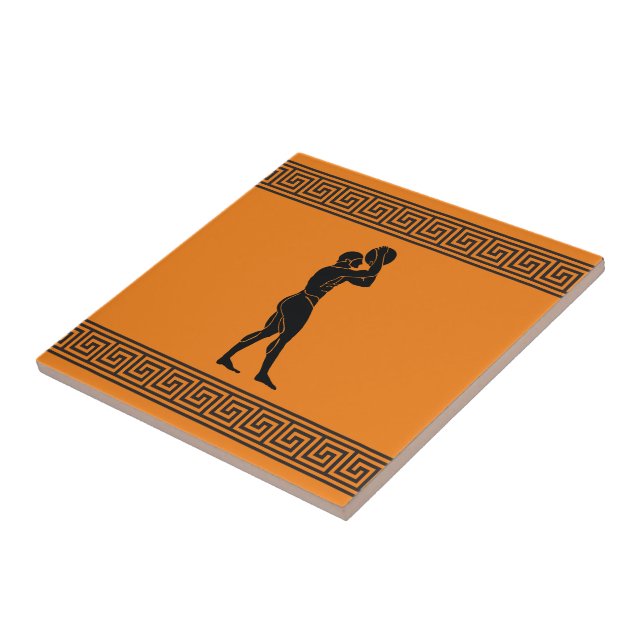 Grekiska Idrottsmannen Basketball Ceramic Tile Kakelplatta (Sidan)