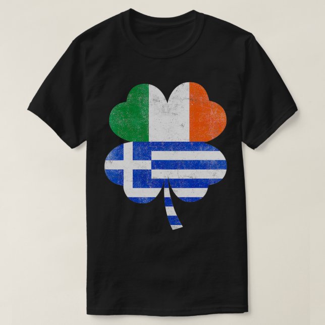 Grekiska irländska Shamrock Greece Ireland Flagga  T Shirt (Design framsida)
