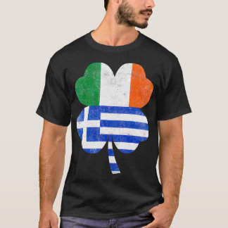 Grekiska irländska Shamrock Greece Ireland Flagga T Shirt