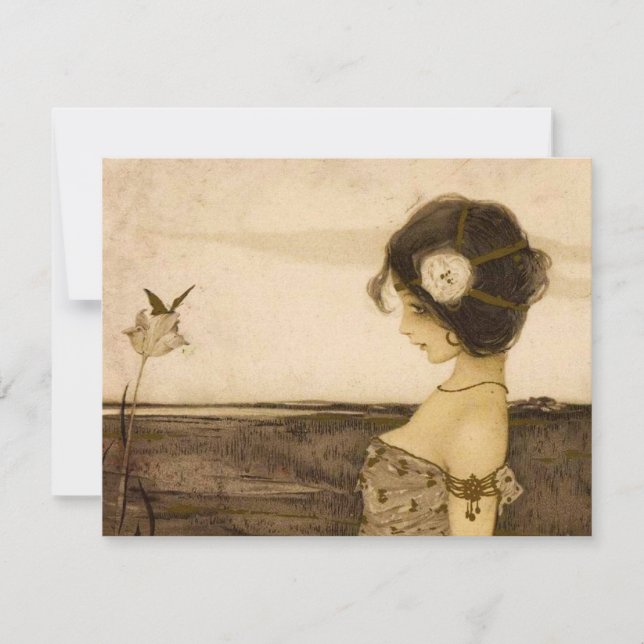 Grekiska jungfruliga inbjudningar för vintage (Framsida)