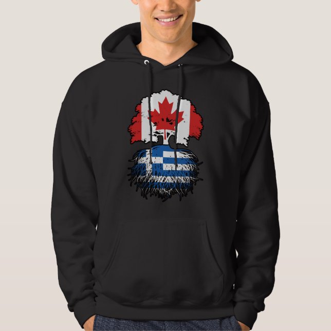 Grekiska kanadensiska kanadensiska Träd Roots Flag Hoodie (Framsida)