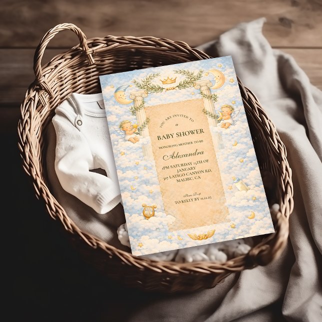 Grekiska klassiska kolonner Baby Shower Inbjudningar (Skapare uppladdad)