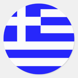 Grekiska klistermärkear runt klistermärke