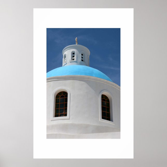 Grekiska kyrkan i Santorini Poster (Framsidan)