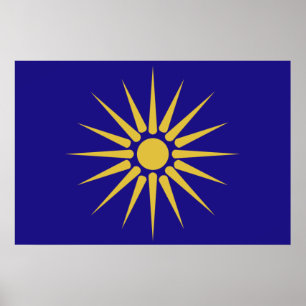 Grekiska Makedonien, Grekland flagga Poster