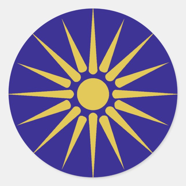 Grekiska Makedonien, Greklands flagga Runt Klistermärke (Framsida)