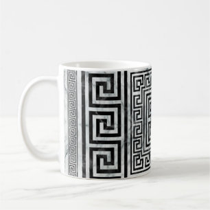 Grekiska Meander - Grekiska Nyckel Black and White Kaffemugg