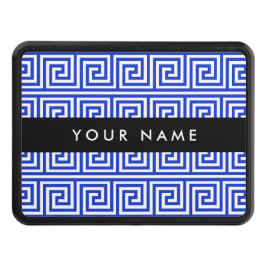 Grekiska Meander Nyckel Blue, Ditt namn, anpassa Dragkroksskydd