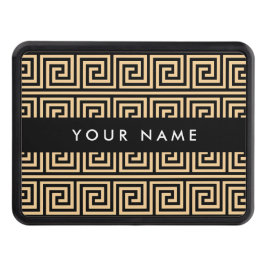 Grekiska Meander Nyckel Brown, ditt namn, personal Dragkroksskydd