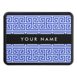 Grekiska Meander Nyckel H Blue, Ditt namn, anpassa Dragkroksskydd