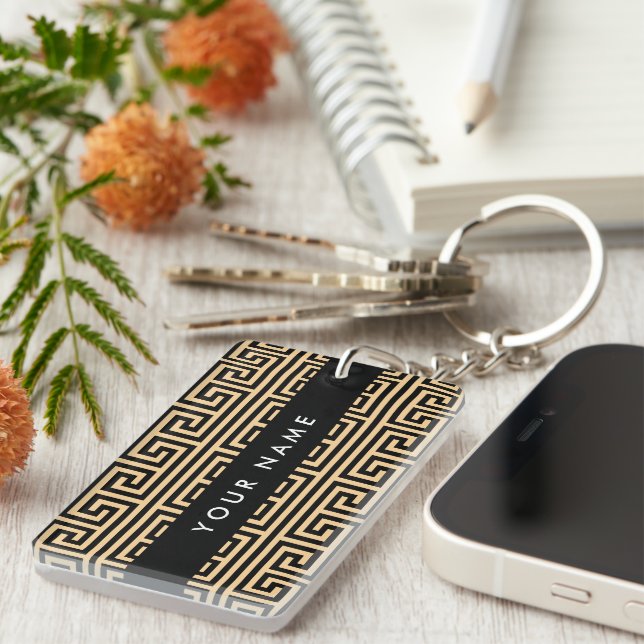 Grekiska Meander Nyckel H Brown, ditt namn, person (Högra Framsidan)