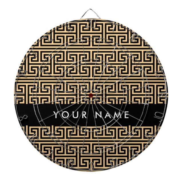 Grekiska Meander Nyckel H Brown, ditt namn, person Darttavla (Framsidan)