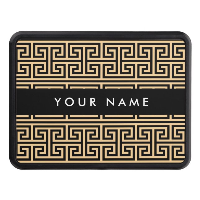 Grekiska Meander Nyckel H Brown, ditt namn, person Dragkroksskydd (Framsidan)