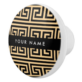 Grekiska Meander Nyckel H Brown, ditt namn, person Knopp