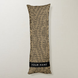 Grekiska Meander Nyckel H Brown, ditt namn, person Kroppskudde