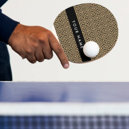 Grekiska Meander Nyckel H Brown, ditt namn, person Pingisracket