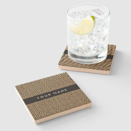 Grekiska Meander Nyckel H Brown, ditt namn, person Stenunderlägg