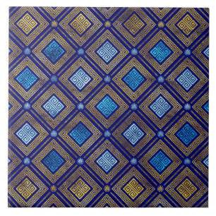 Grekiska Meander Nyckel Mönster Kakelplatta