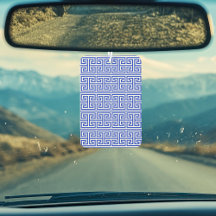 Grekiska Meander Nyckel Square H Mönster Blue