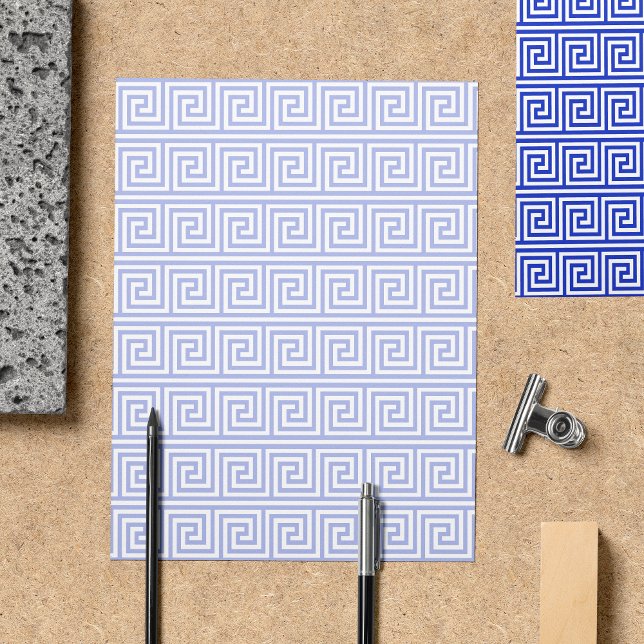 Grekiska Meander Nyckel Squares Mönster Blue Reklamblad (Skapare uppladdad)